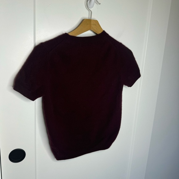 Quince Mongolia Cashmere Burgundy Short Sleeve Sweater Size Xtra Small XS - Picture 6 of 10